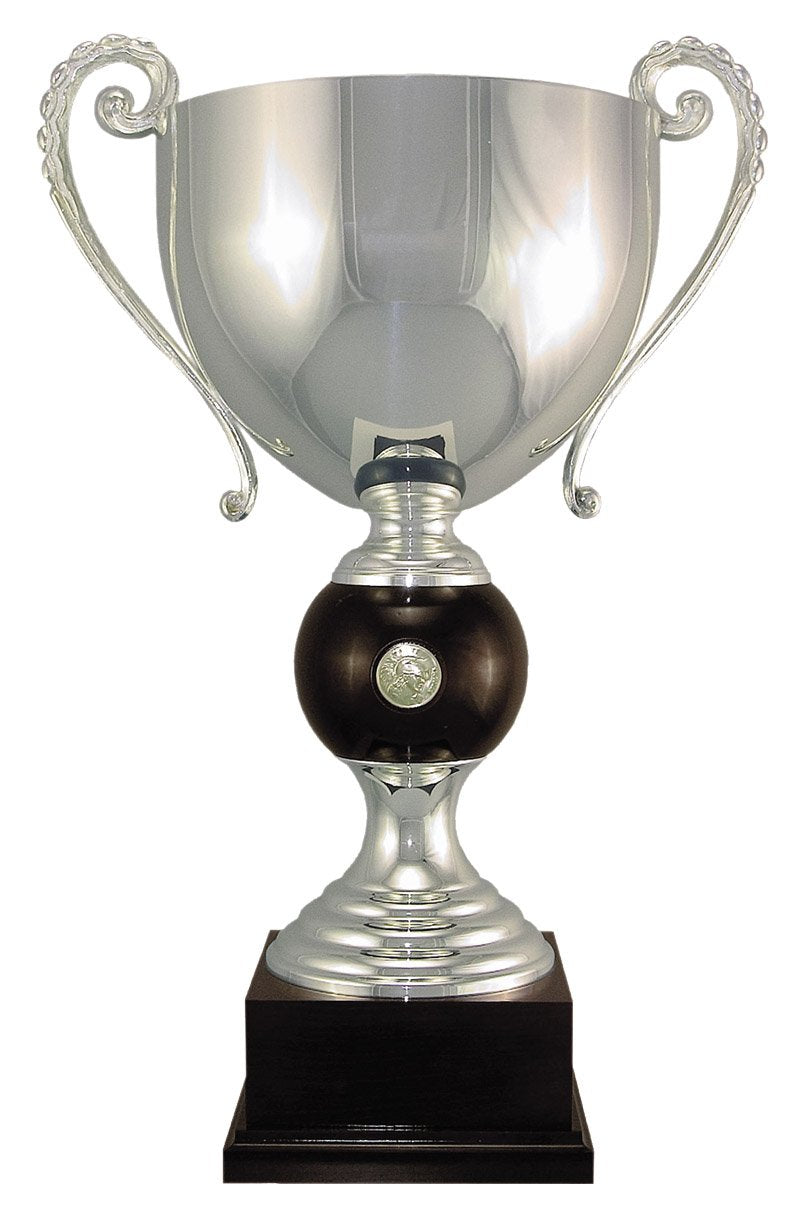 Silver Plated Italian Cup with Walnut Sphere – 22¾"