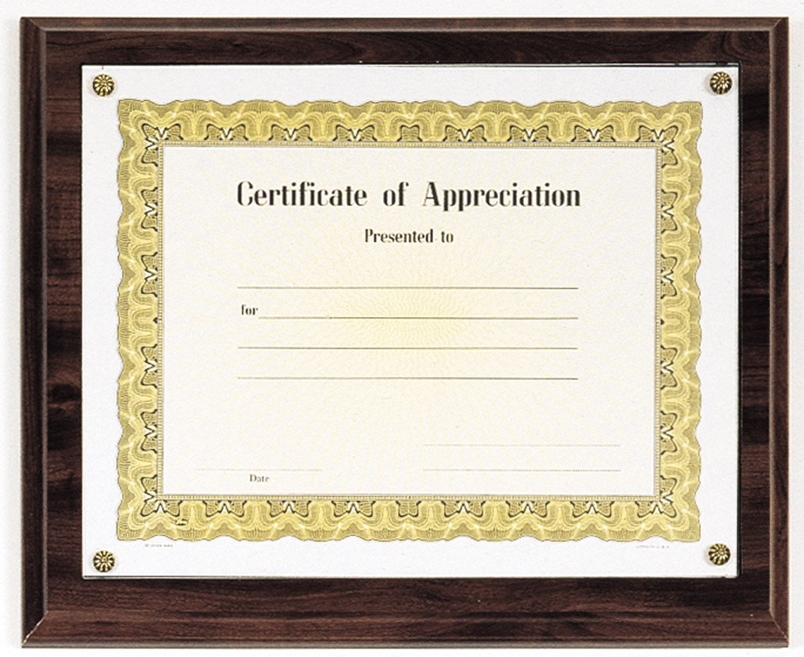 Cherry finish certificate plaque