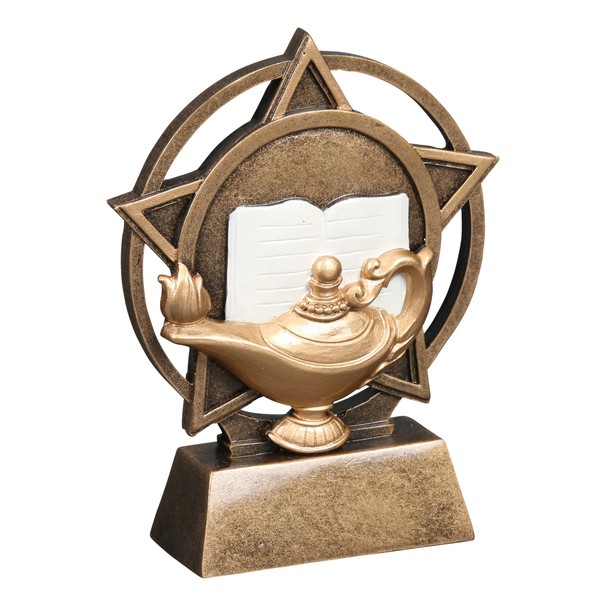 Orbit lamp of knowledge trophy shown from the right