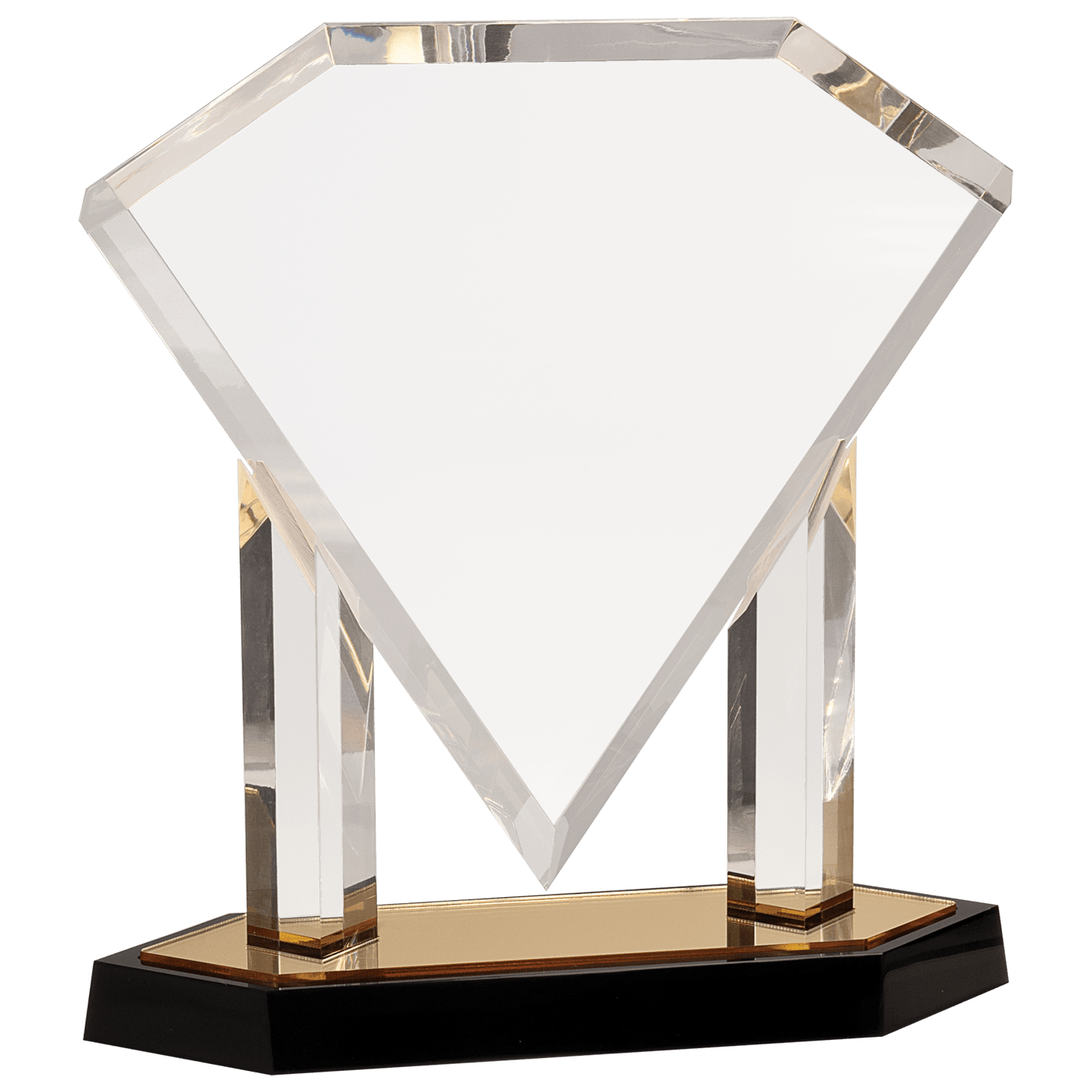 Gold 11 3/4" Floating Diamond Acrylic