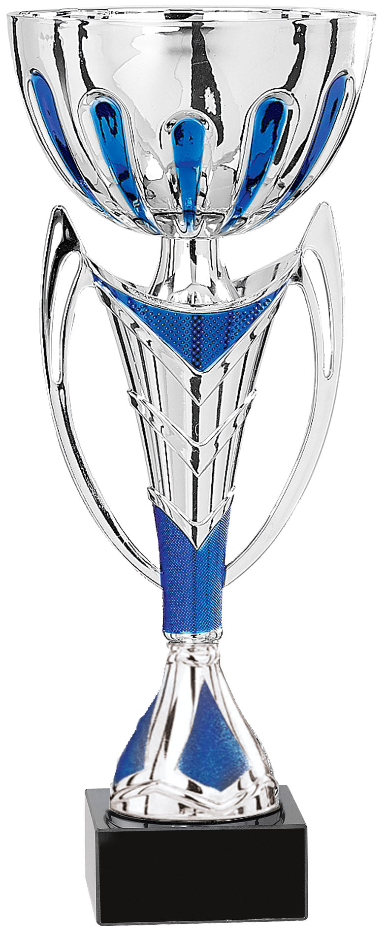 Silver & Blue Arch Cup Trophy – 15"
