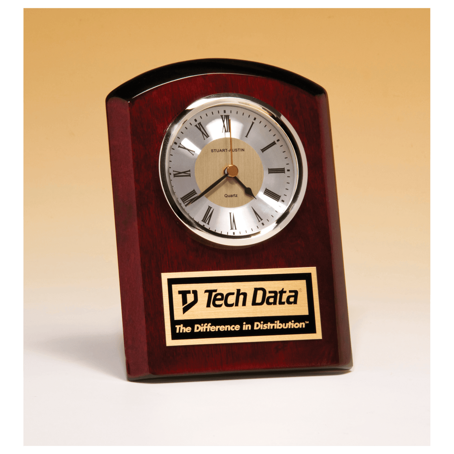 5" x 7" Rosewood Piano Finish Clock with Diamond Spun Dial and Black Plate