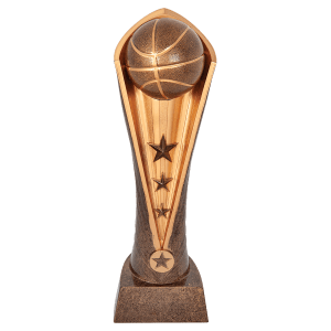 Basketball Cobra resin trophy with sleek styling and a gold basketball