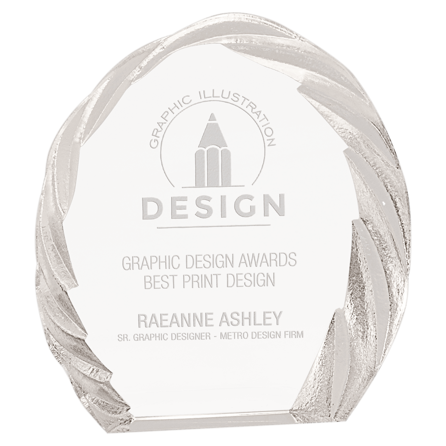 6" Oval Crystal with Decorative Edge