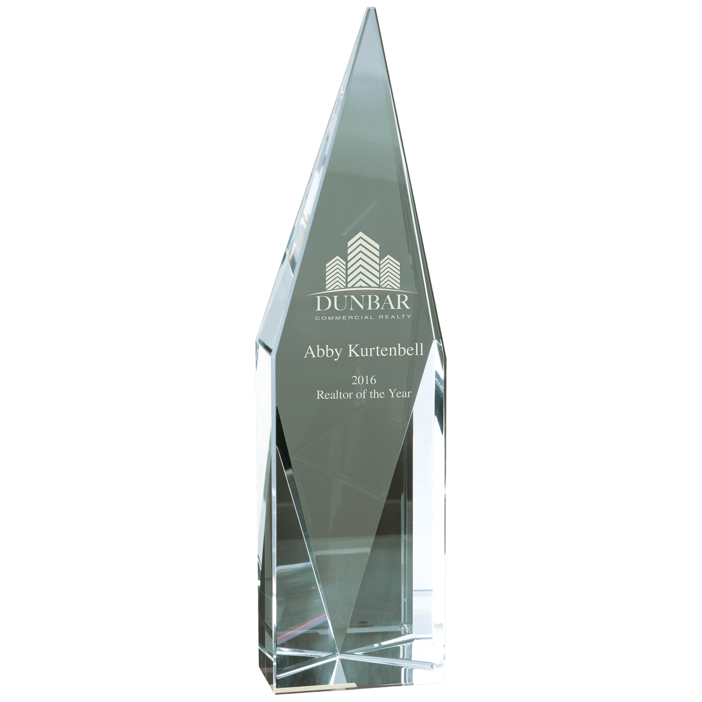 9 3/4" Crystal Diamond Tower — engravable optical crystal award