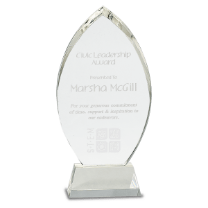 Crystal Oval on Clear Base