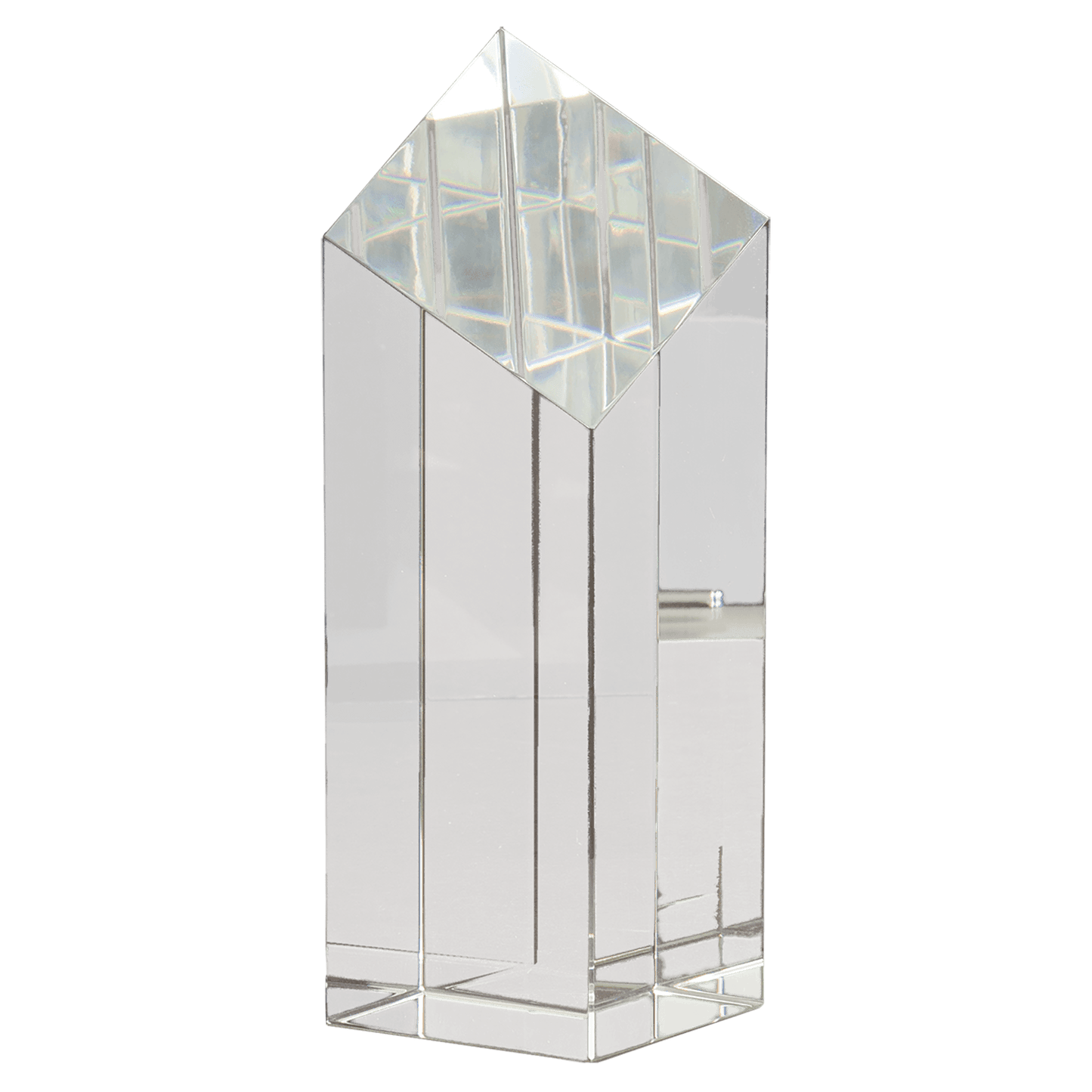 7" Crystal Diamond Top Pillar — engravable optical crystal award
