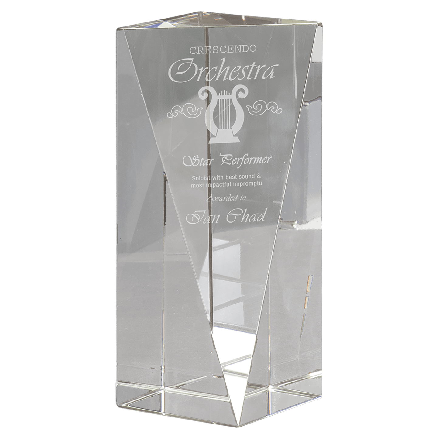 7" Crystal Triangle Front Pillar