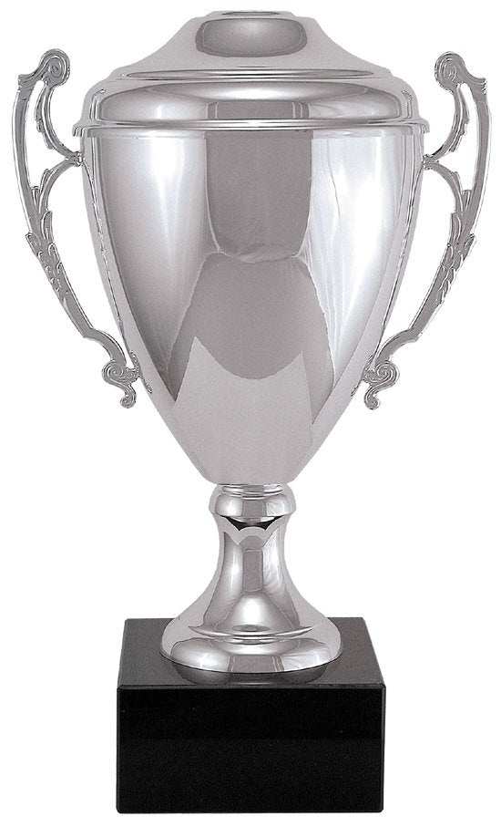 Italian Classic Cup Trophy on Marble – Silver / With Lid / 16½"