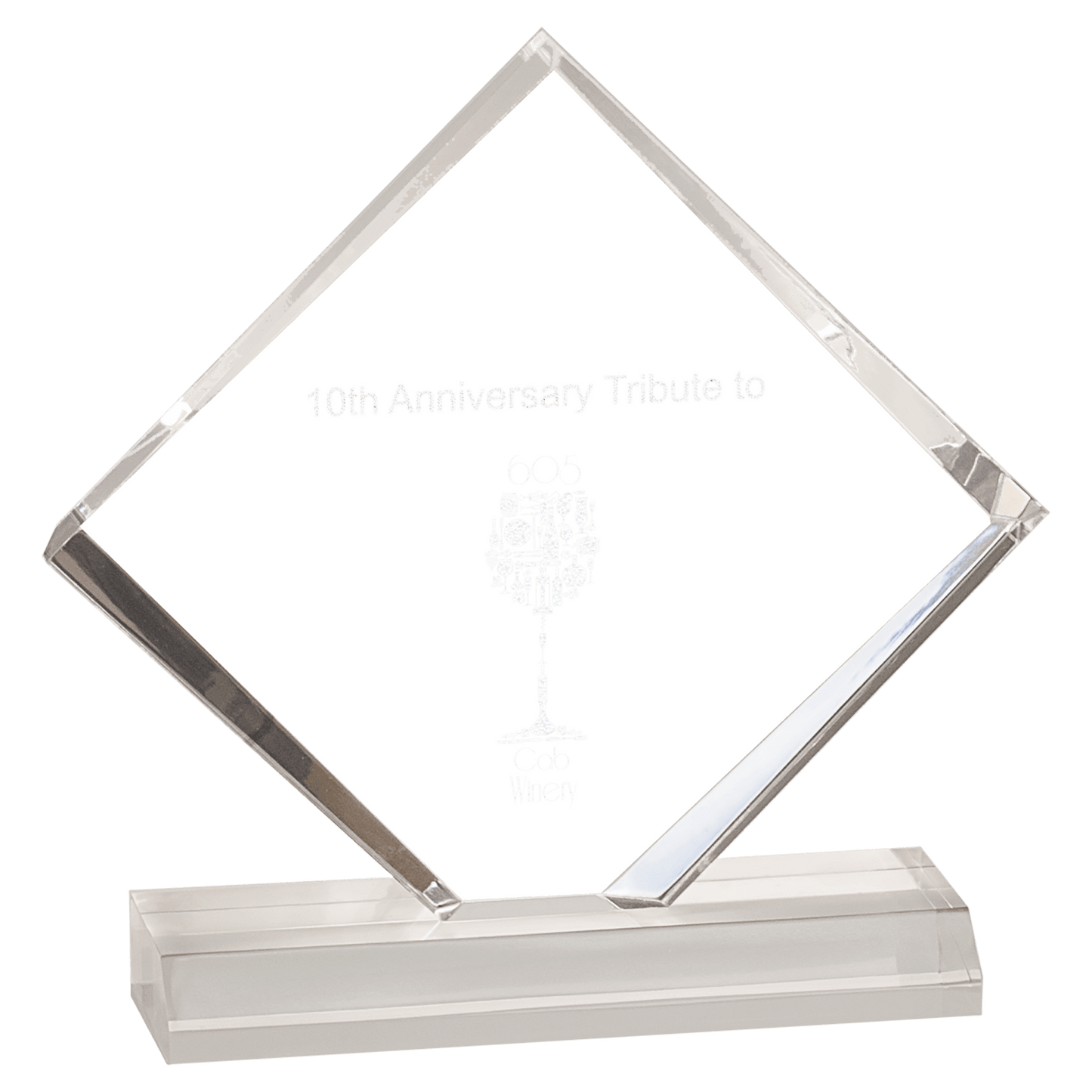 Clear 5" x 5" Diamond Jewel Beveled Acrylic Blank