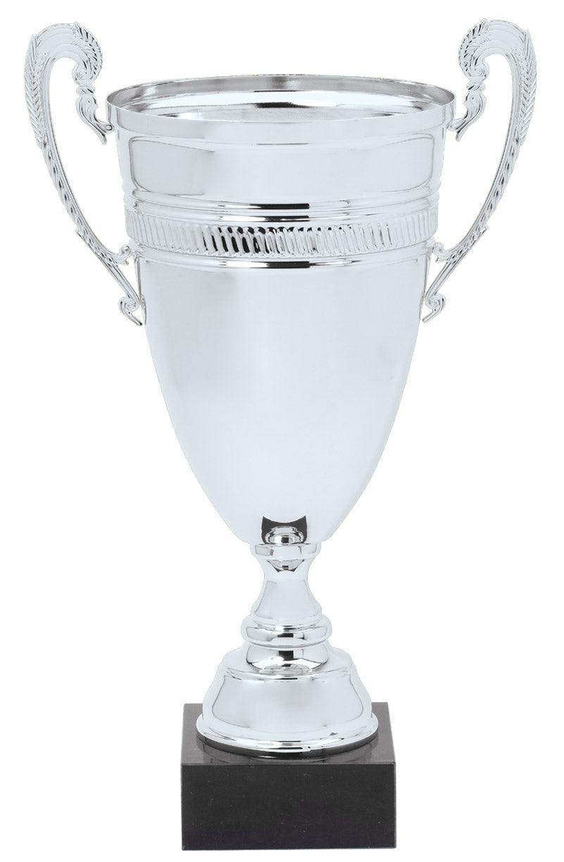 Classic Banded Italian Cup Trophy – Silver / 24¼"