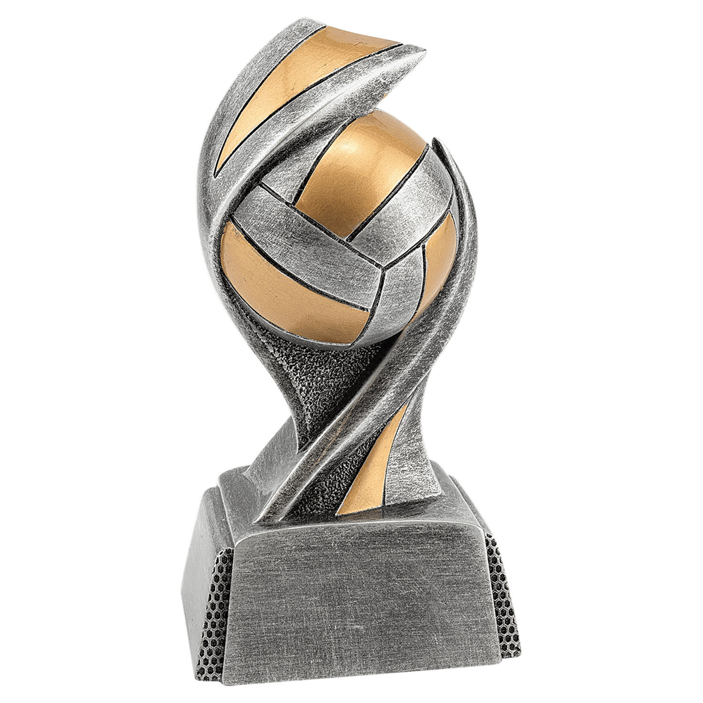 Volleyball Embrace Resin award in antique silver and gold