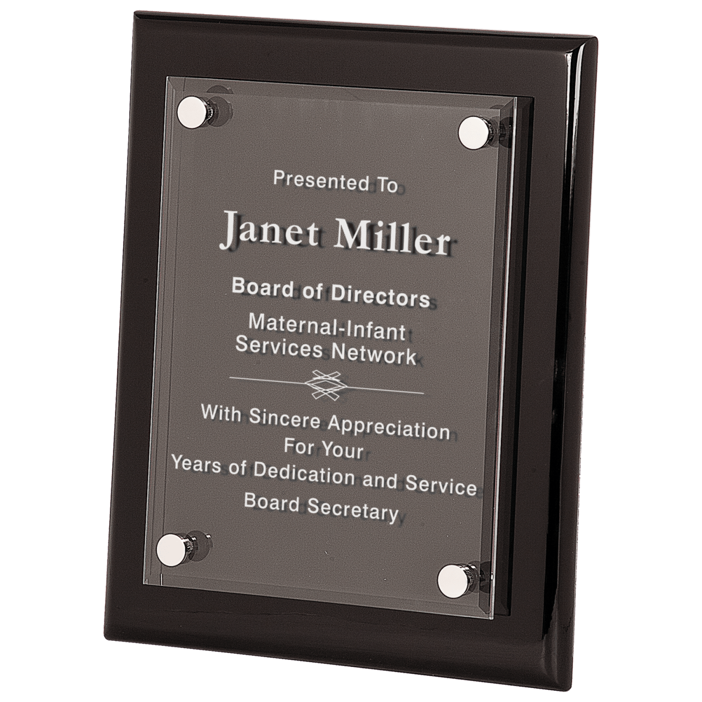 Black 8" x 10" Piano Finish Floating Acrylic Plaque