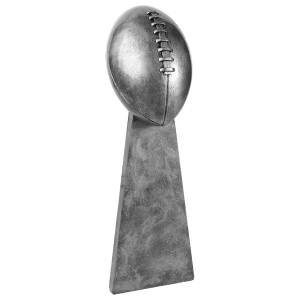 Antique Silver Football Resin 15"