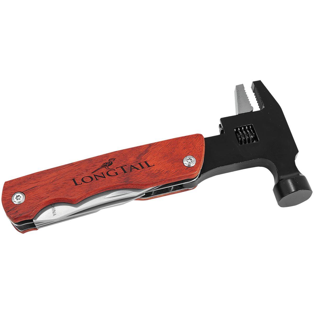 Personalized rosewood handle hammer multi-tool with bag