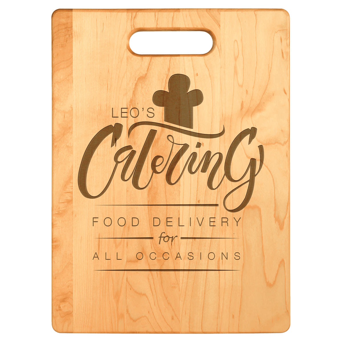 Large 13¾″ × 9¾″ personalized maple cutting board