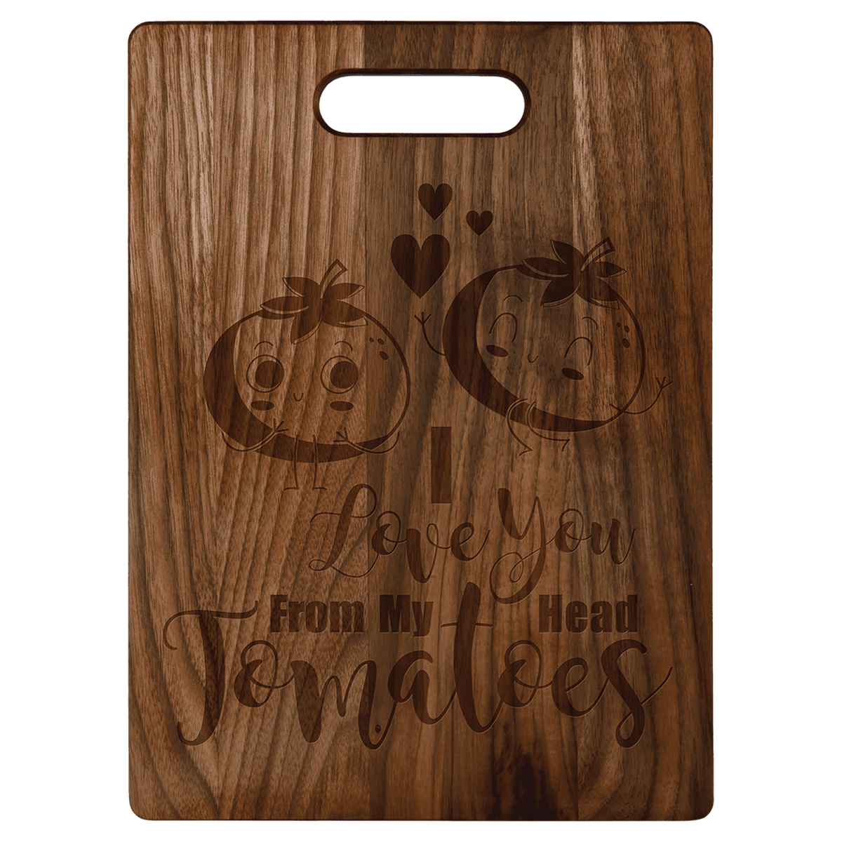 Large 13¾″ × 9¾″ personalized walnut cutting board