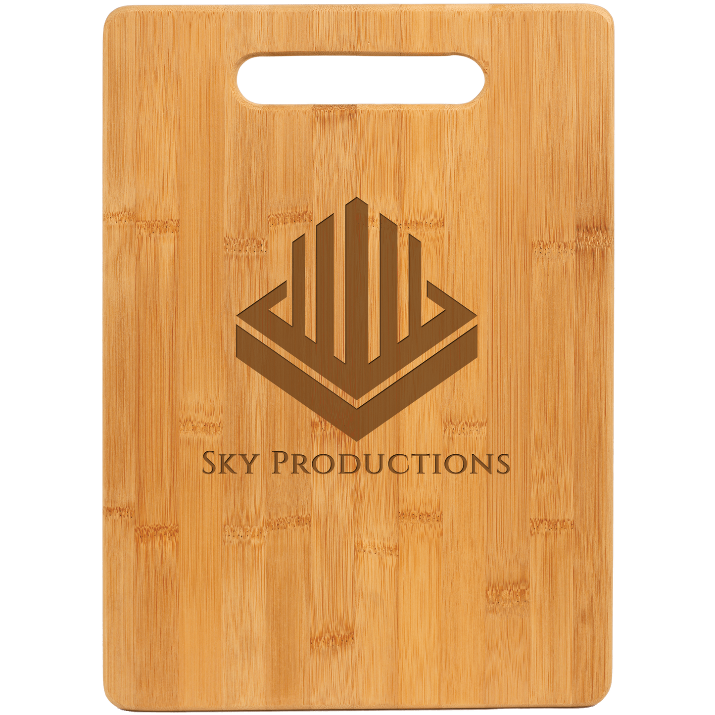 Personalized bamboo rectangle cutting board, 13¾ x 9¾ inches, custom engraved