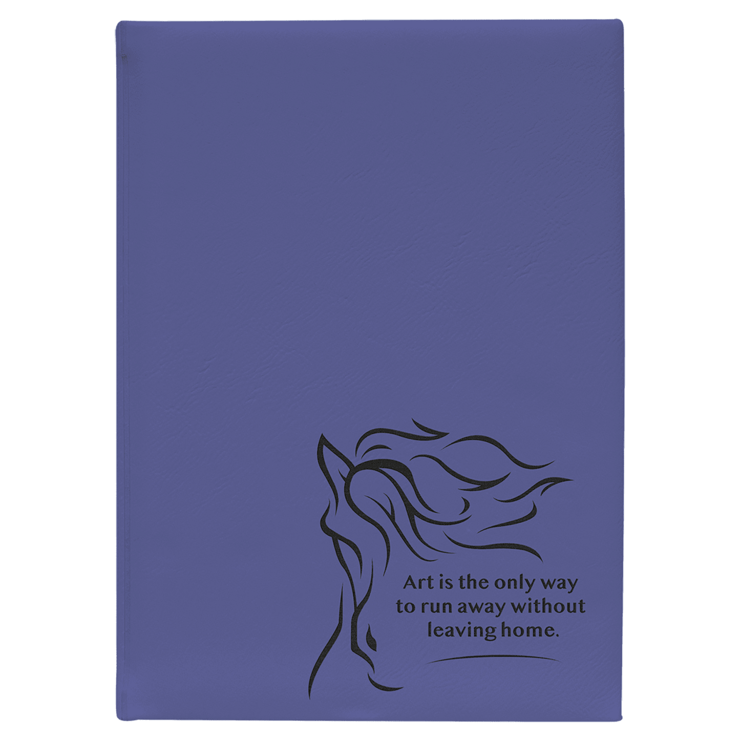 Purple Large personalized leatherette sketch book with unlined paper