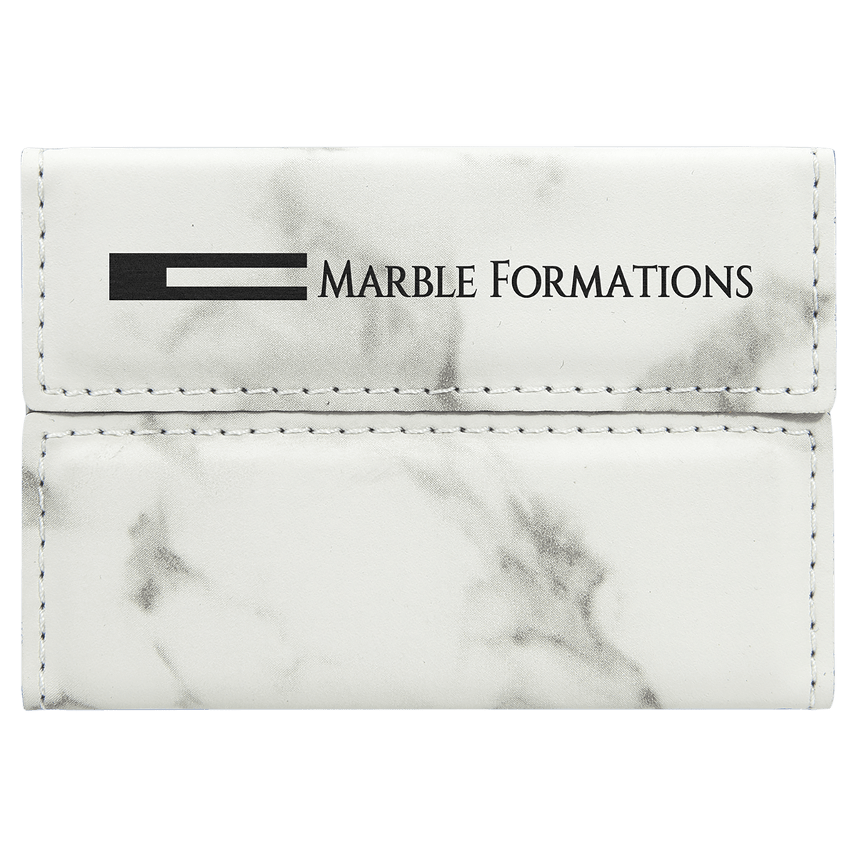 Personalized bamboo leatherette business card holder