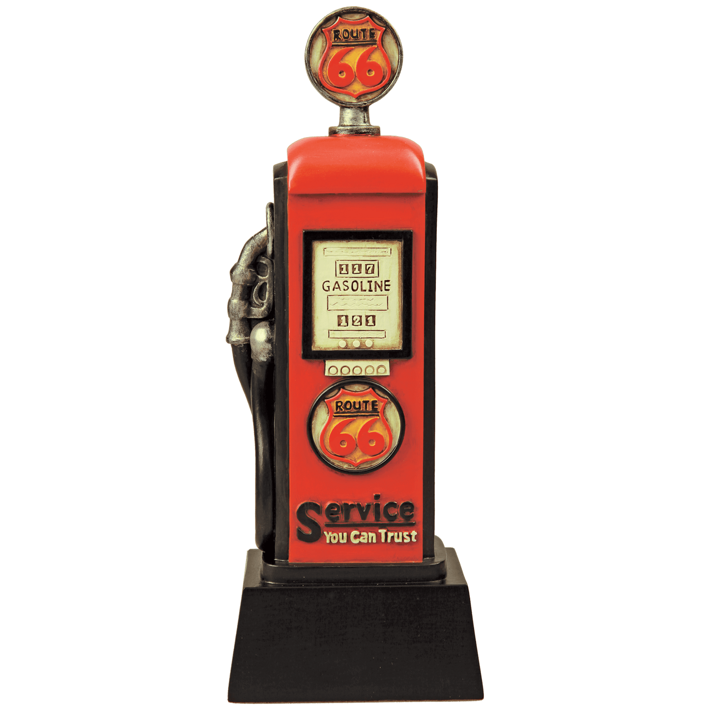 11¾" Gas Pump resin trophy with full-color Route 66 design