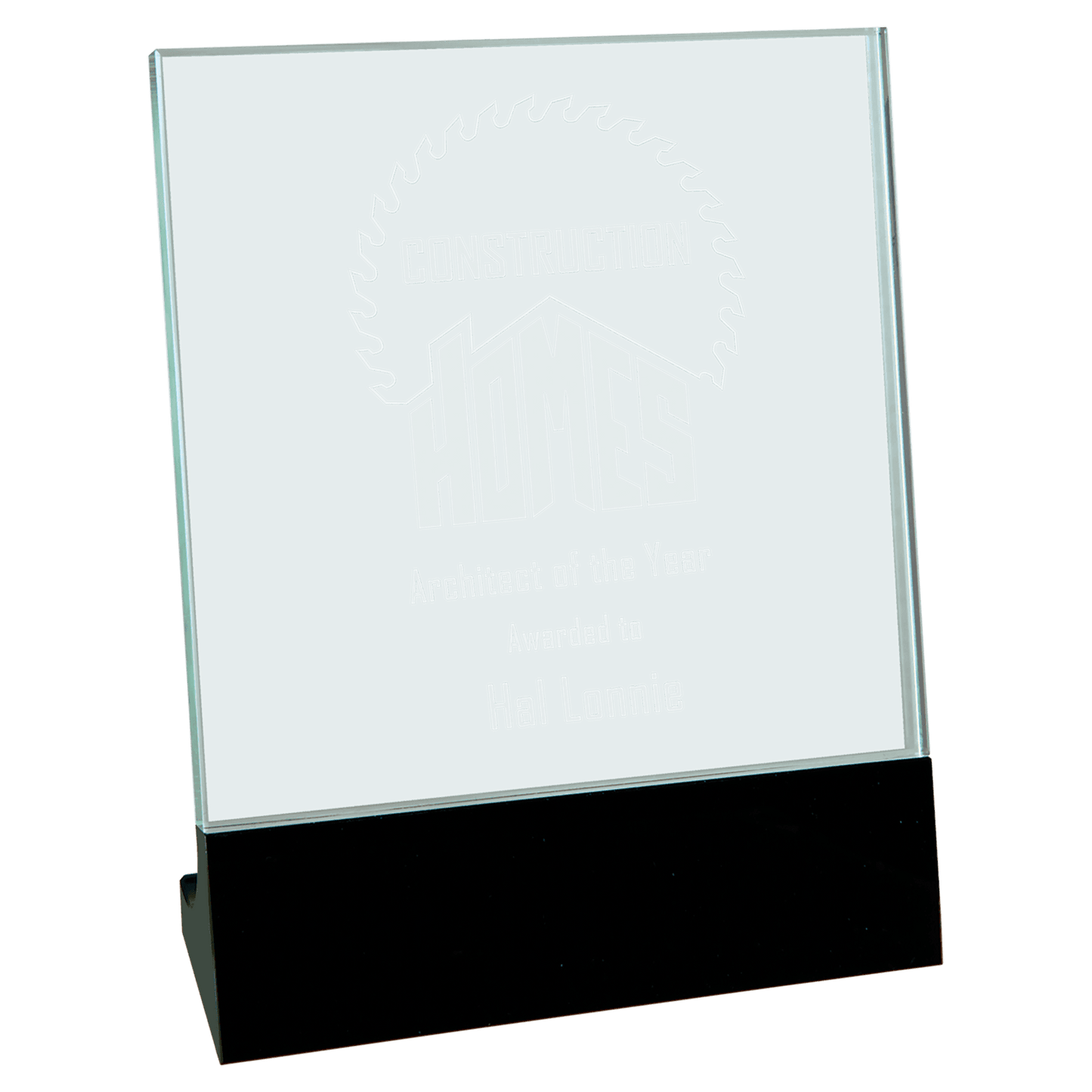 6" x 7" Glass Stand Up Award