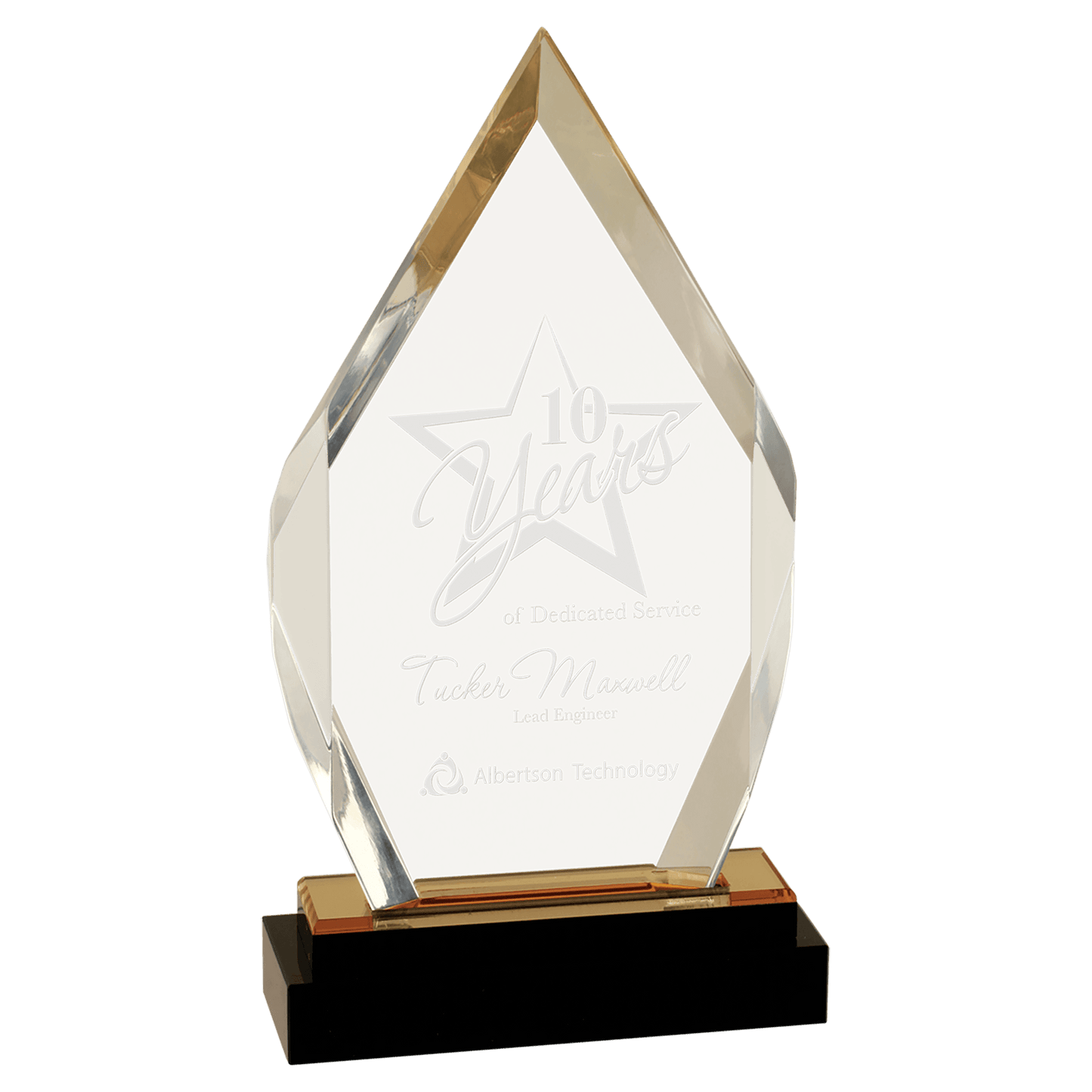 Gold 9" Fusion Diamond Impress Acrylic with Glass Base