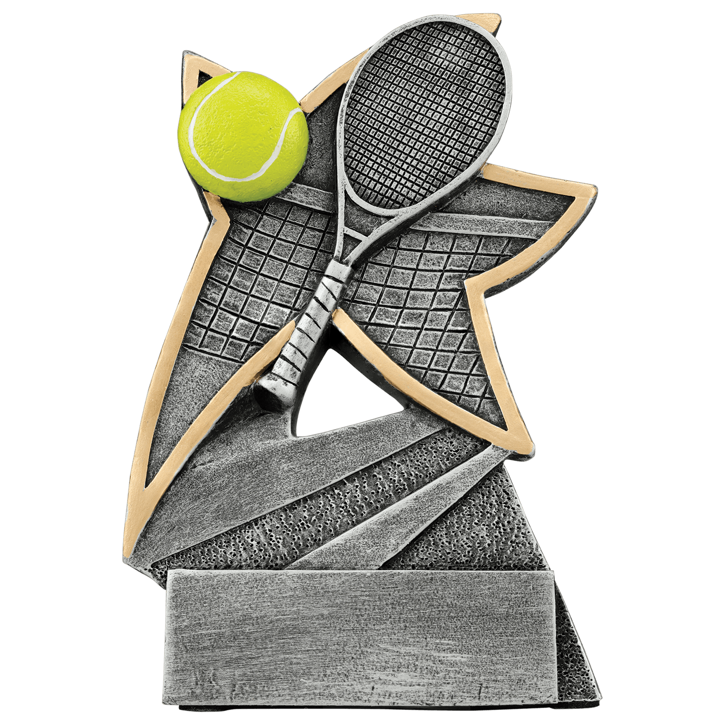 5½" Tennis Jazz Star antique silver and gold resin award