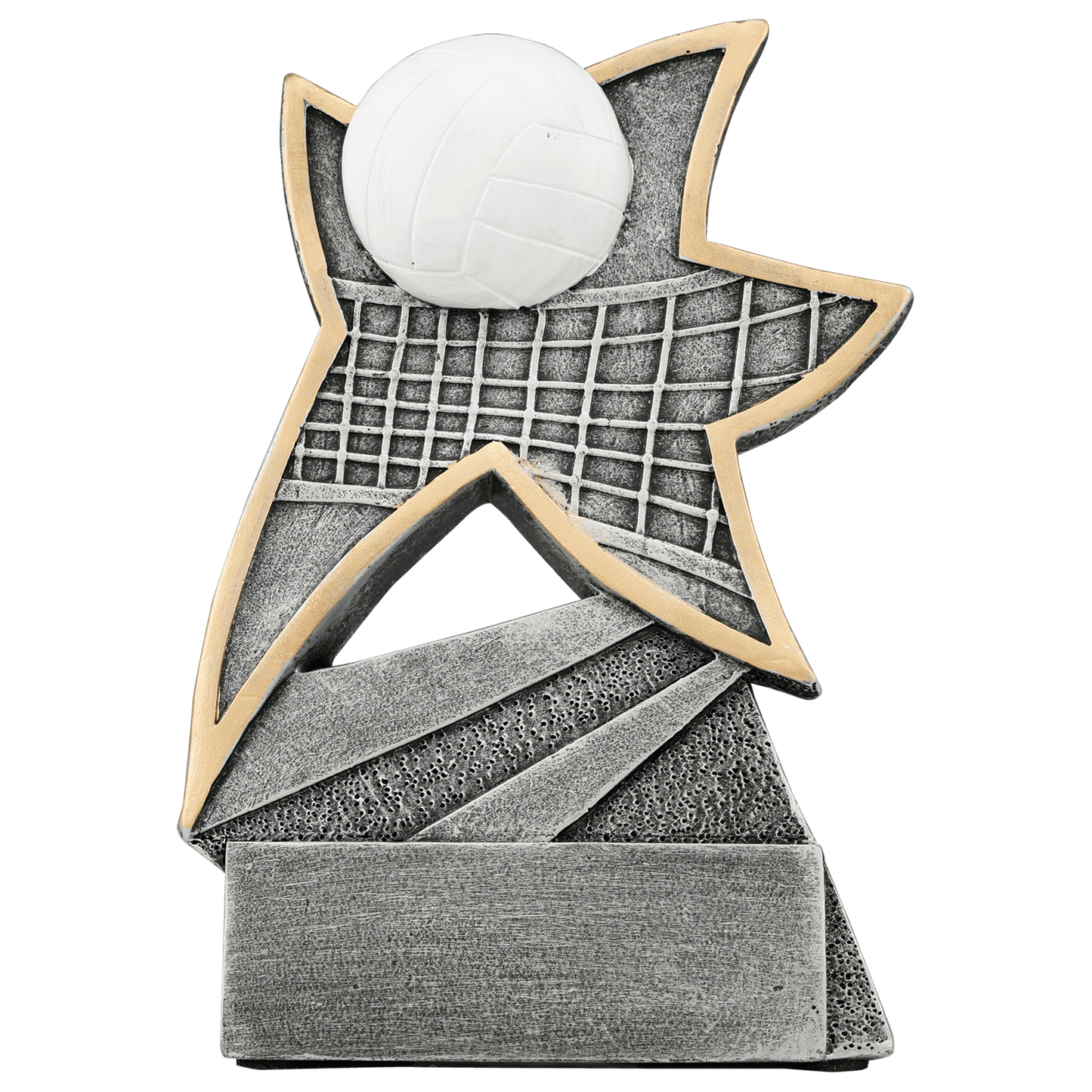 5½" Volleyball Jazz Star full-color resin award in antique silver and gold