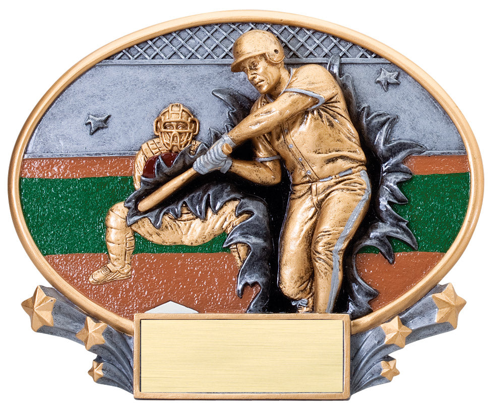 Motion Xtreme Baseball Oval Award with engraving plate, Townline Trophy & Design