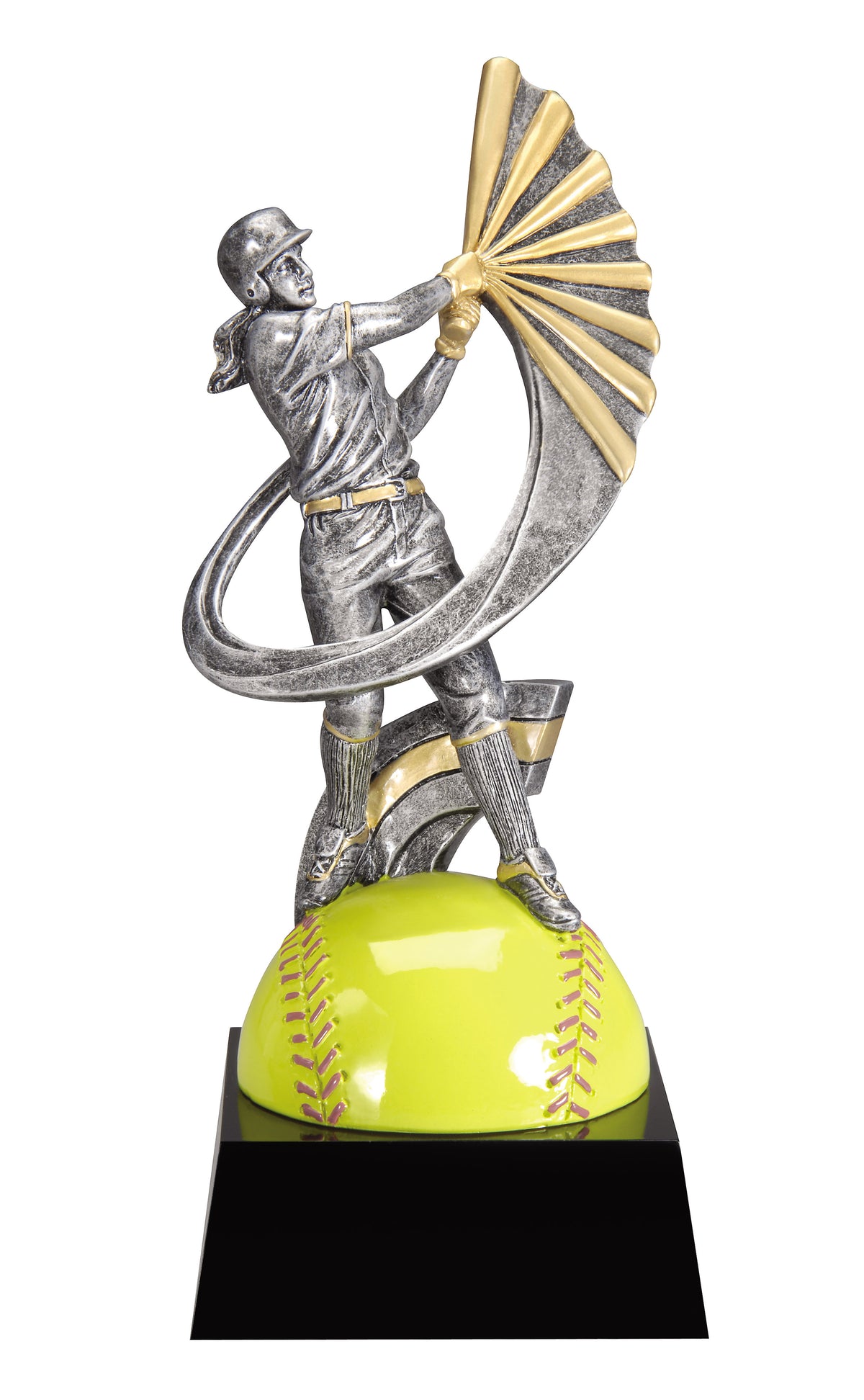 Swing Motion Softball Trophy – 9¾ in. with engraving plate, Townline Trophy & Design