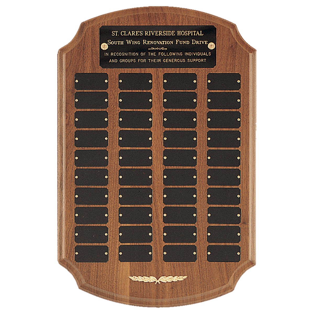 American Walnut Perpetual Plaque - 40 Plates (1 inch x 2 inch)