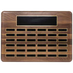American Walnut Roster Series Perpetual Plaque 36 Plates
