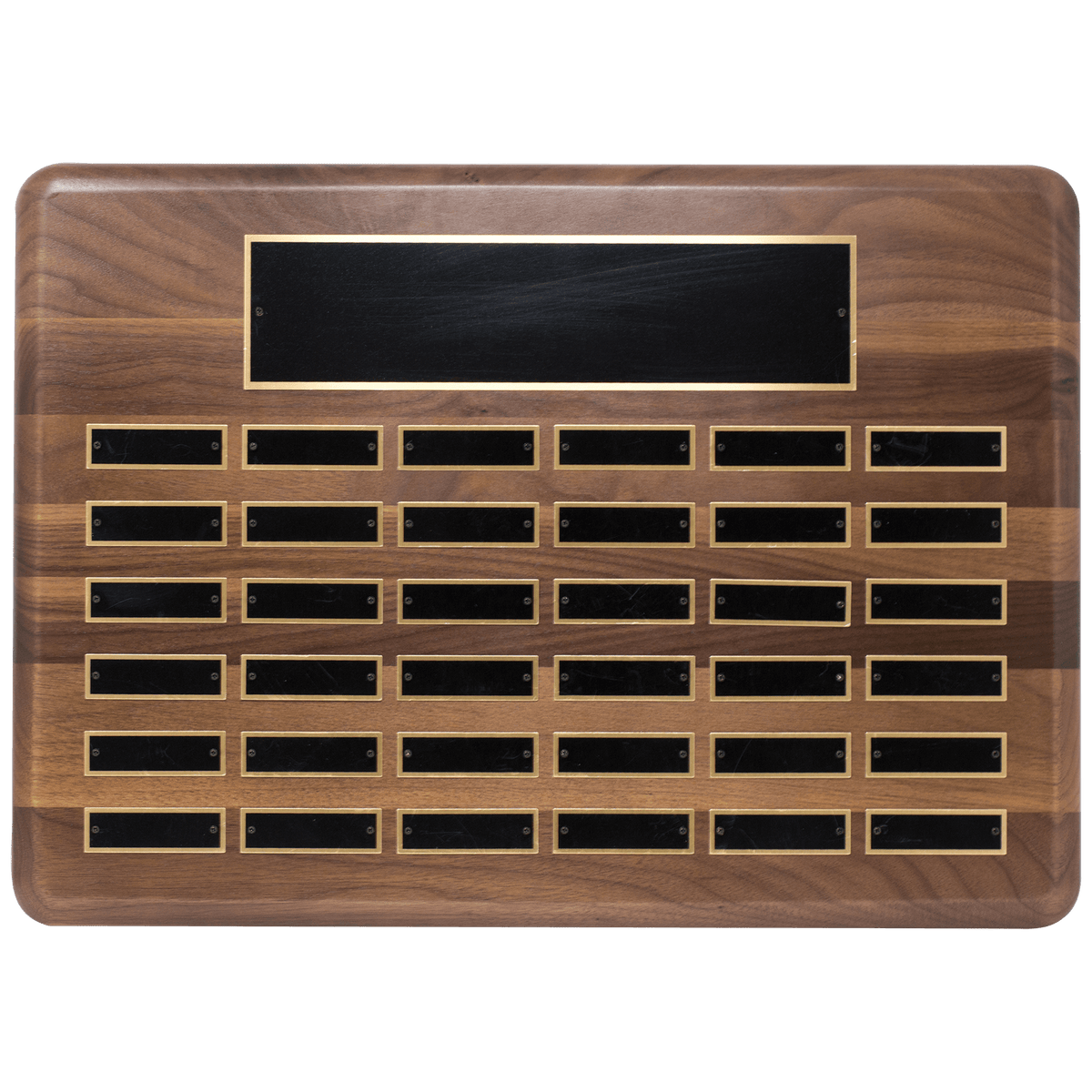 American Walnut Perpetual Plaque - 36 Plates (Roster Series)