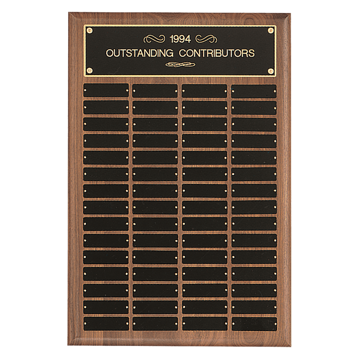 American Walnut Perpetual Plaque - 60 Plates (1 inch x 3 1/4 inch)