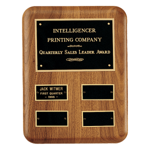 American Walnut Plaque 4 Plates Perpetual