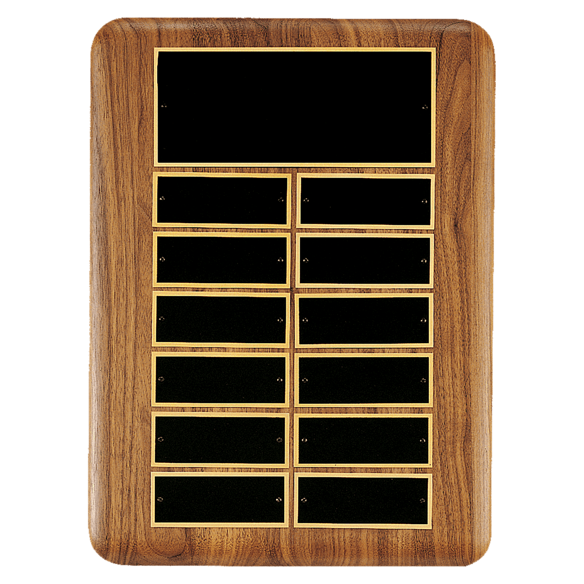 American Walnut Perpetual Plaque - 12 Plates (1 1/2 inch x 3 3/4 inch)
