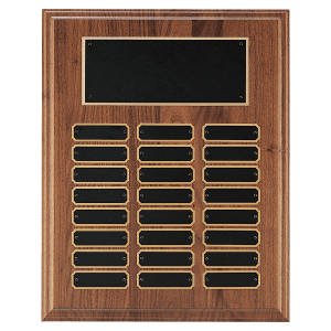 American Walnut Perpetual Plaque 24 Plates 7/8 x 2 3/4