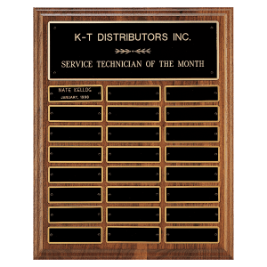 American Walnut Perpetual Plaque 24 Plates 1 x 3 1/4