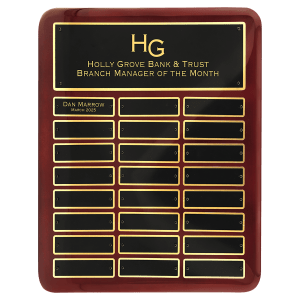 Rosewood Piano Finish Perpetual Plaque 24 Plates 1 x 3 1/4