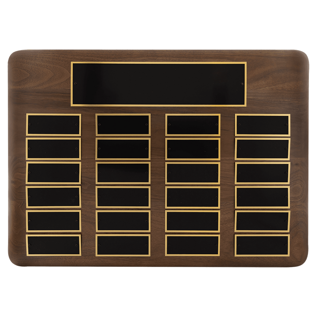 American Walnut Perpetual Plaque - 24 Plates (1 1/2 inch x 3 3/4 inch)