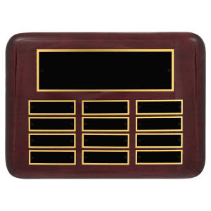 Rosewood Piano Finish Perpetual Plaque 12 Plates 7/8 x 2 3/4