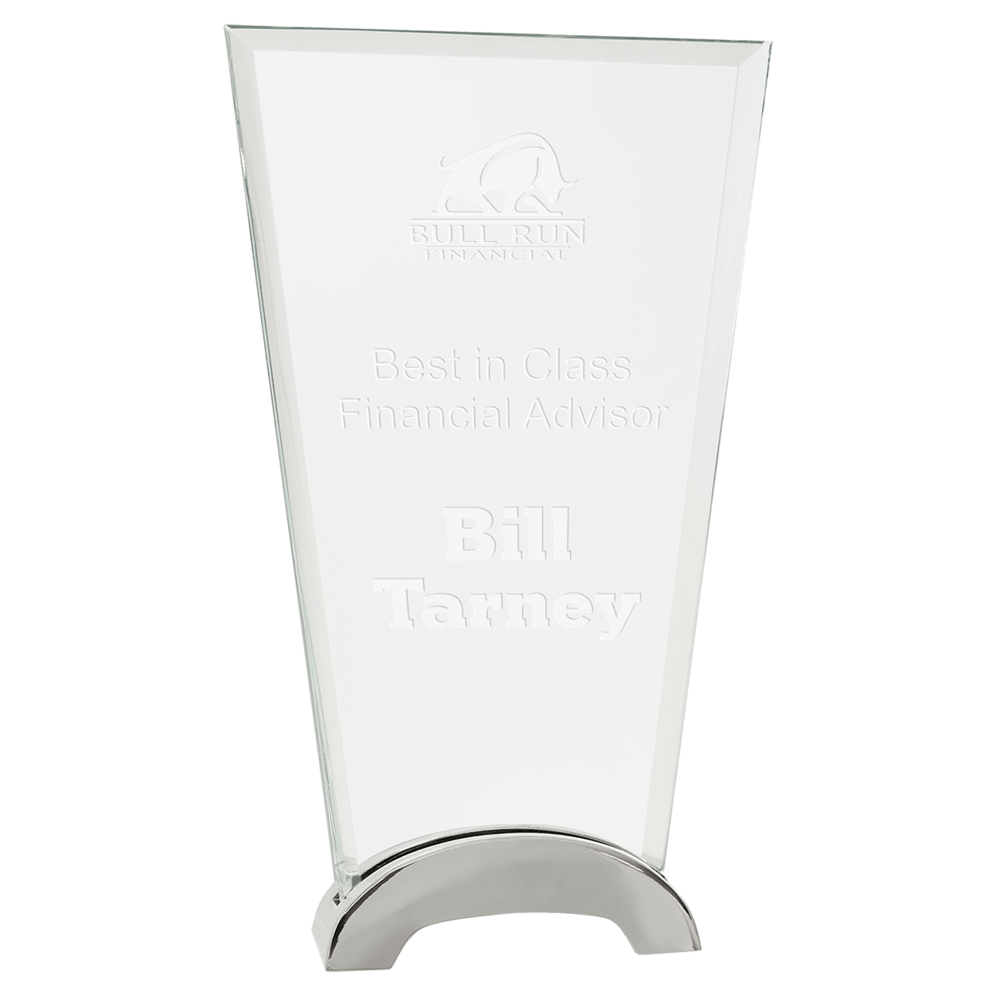 9 1/4" Fan Platinum Glass on Arch Metal Base