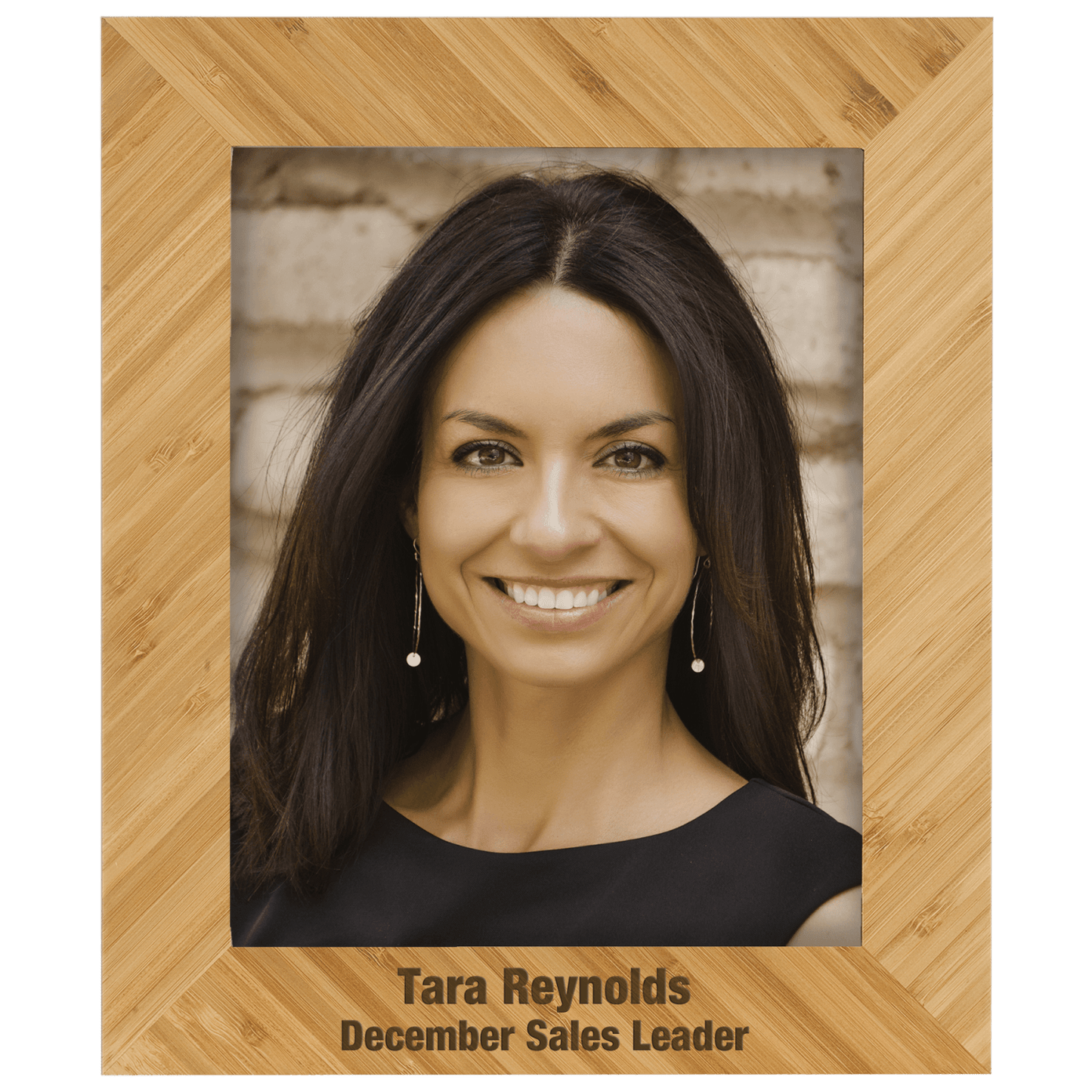 Personalized bamboo picture frame, custom engraved – 8 x 10 inch