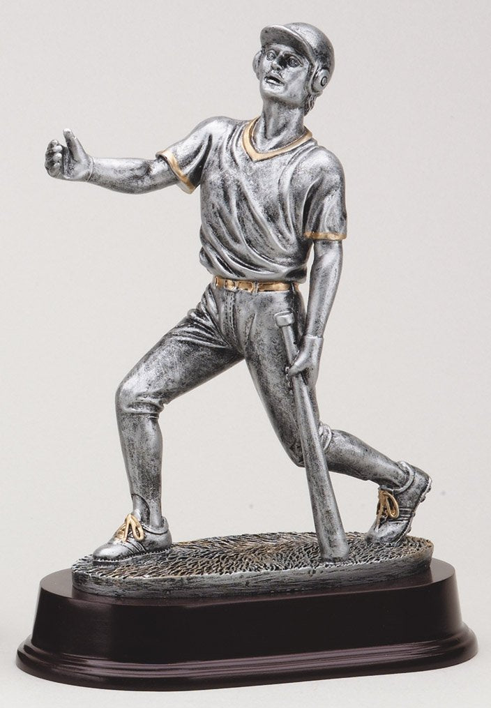 Silver Baseball Bat Down Award - Male with engraving plate, Townline Trophy & Design