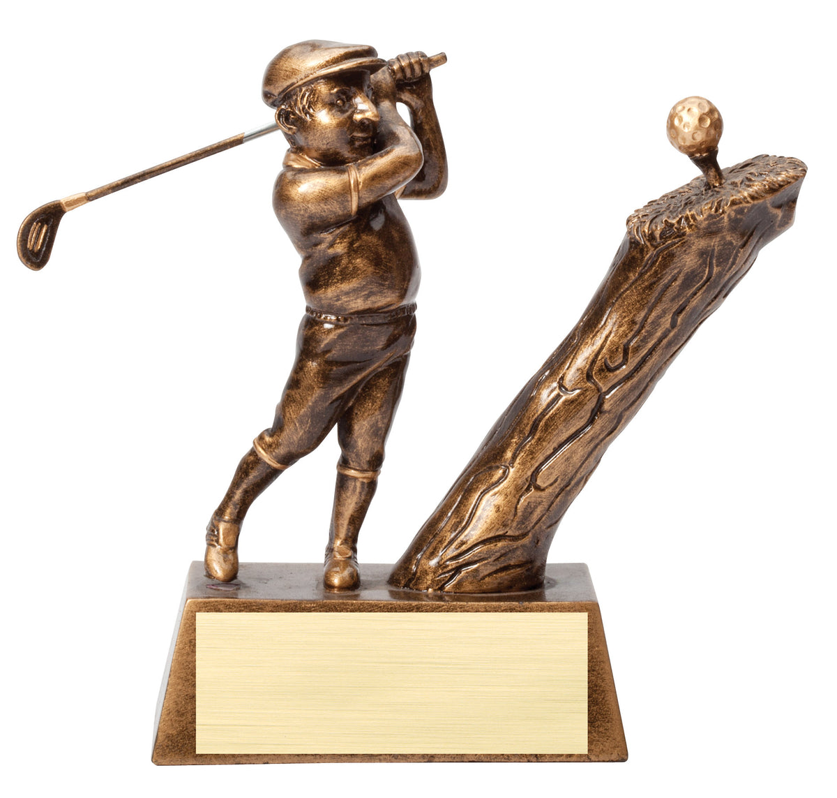 Cartoon comic golfer resin figure