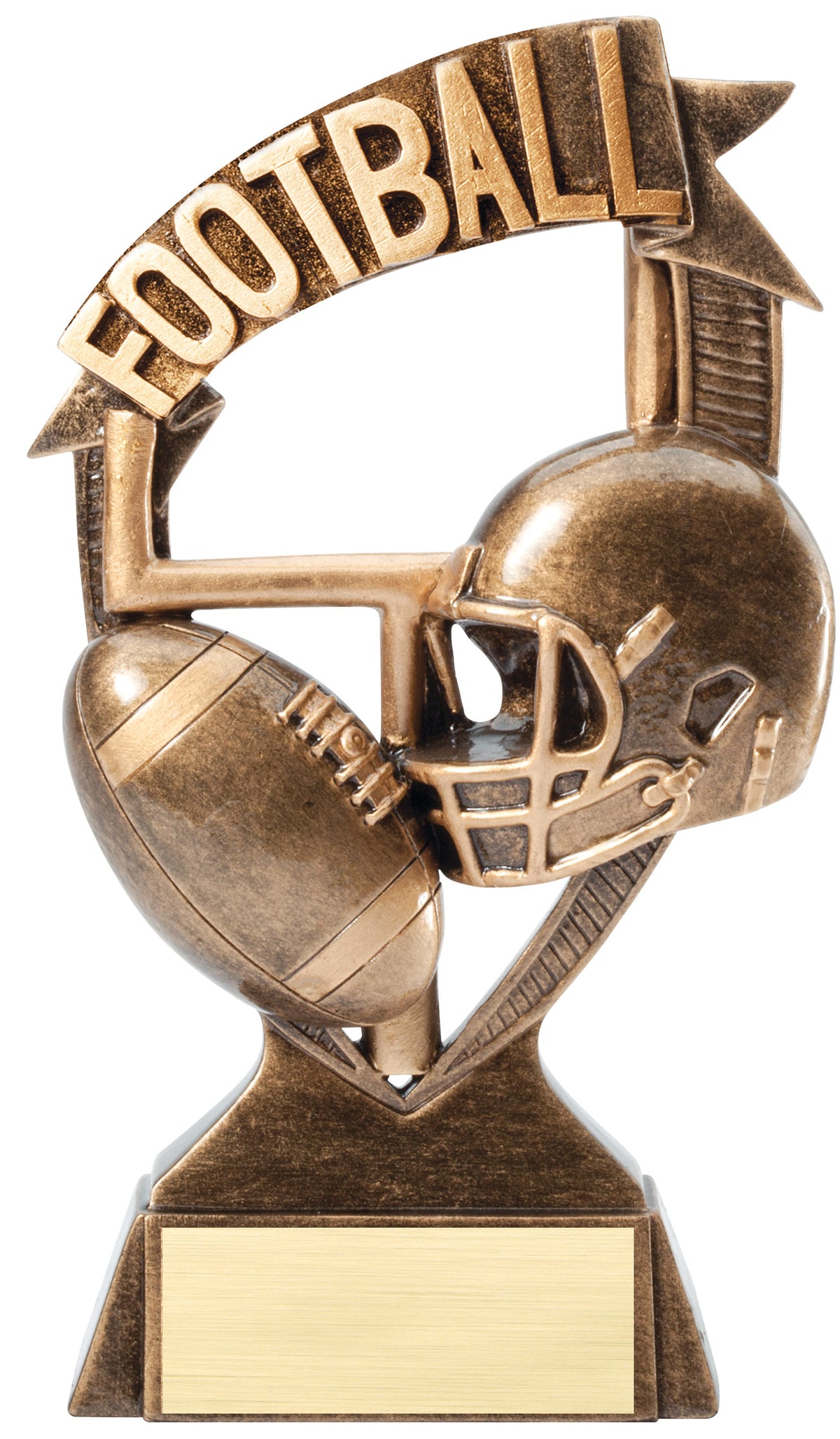 Football Banner Resin Trophy, 7 inch