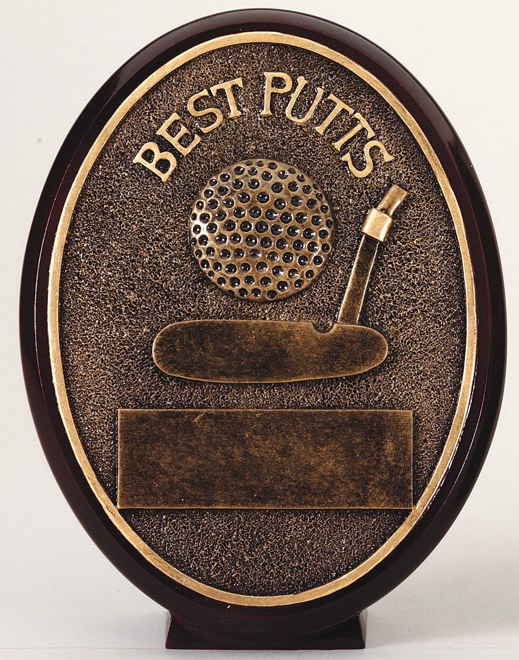 Bronze-finish golf oval award – Best Putts