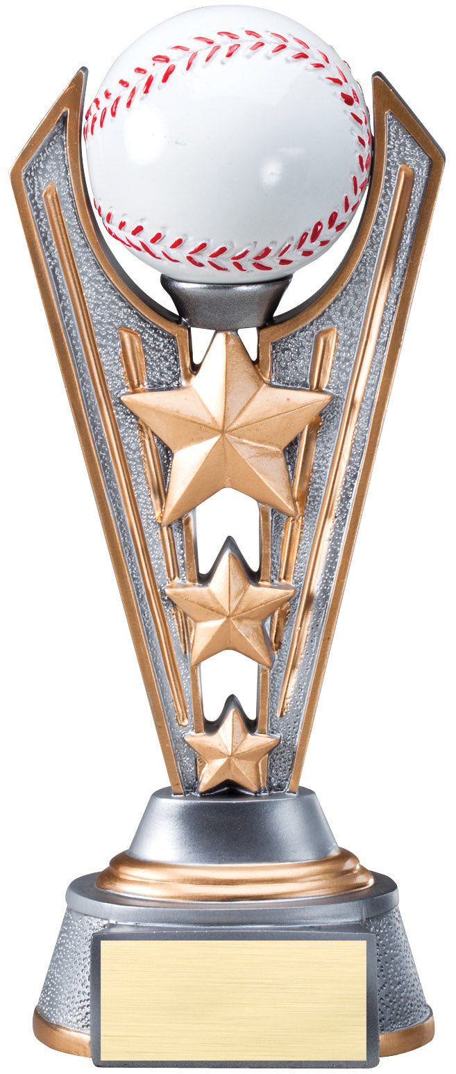 Victory Star Baseball Trophy – 9¼ in. with engraving plate, Townline Trophy & Design