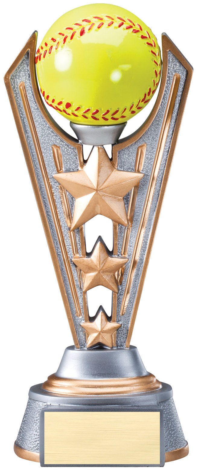 Victory Star Softball Trophy – 9¼ in. with engraving plate, Townline Trophy & Design